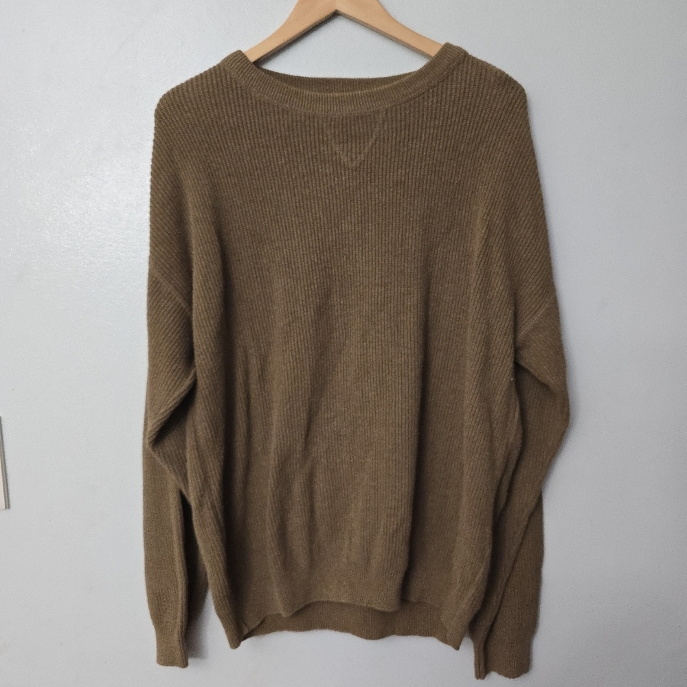 Vtg Eddie Bauer Shirt Men's S Brown Thermal Waffle Knit Heavyweight Grunge Y2K - Picture 1 of 8